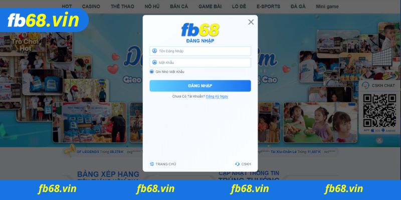 Các bước đăng nhập nhà cái Fb68 cơ bản      